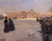 朱塞佩德尼蒂斯 - The Place de Carrousel and the Ruins of the Tuileries Palace